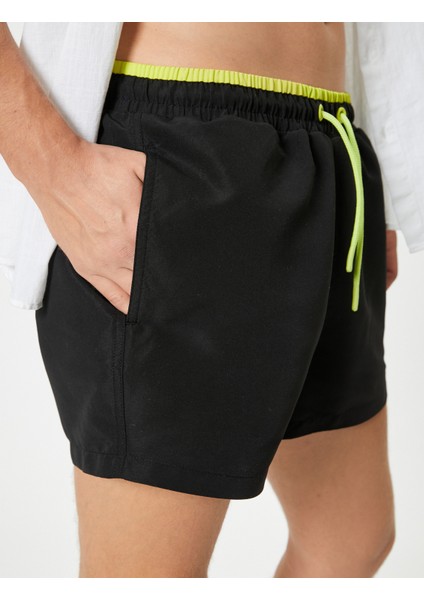 Kısa Deniz Şortu File Astarlı Beli Bağlamalı Cepli Rahat Kalıp indirimleri