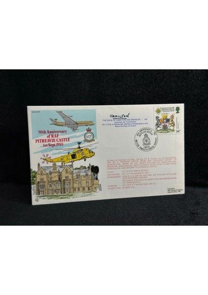 1988 Ingiltere Kraliyet Hava Kuvvetleri 50. Yıldönümü. Duke Hamilton Islak Imzalı Limited Royal Air Force Raf