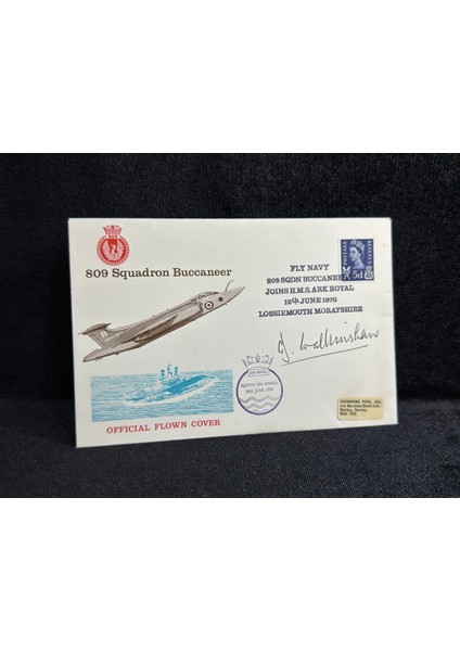 1981 Ingiltere Kraliyet Hava Kuvvetleri Raf Hms Ark Royal, 809 Squadron Buccaneer Royal Air Force Fdc Islak Imzalı
