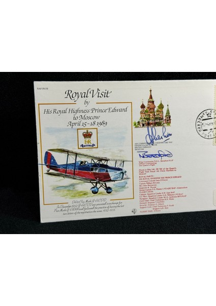 1989 Ingiltere Kraliyet Hava Kuvvetleri Prens Edward Moskova Ziyareti Imzalı Limited Royal Air Force Raf modelleri