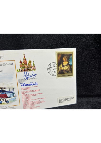 1989 Ingiltere Kraliyet Hava Kuvvetleri Prens Edward Moskova Ziyareti Imzalı Limited Royal Air Force Raf fırsatları