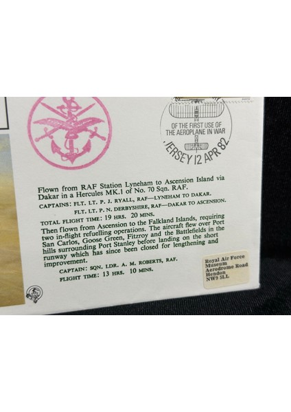 Savaş Uçak Temalı Ingiltere S. Jersey Özel Gün Damgalı Ilk Gün Zarfı Fdc Raf Royal Air Force Islak Imzalı Limited fırsatları