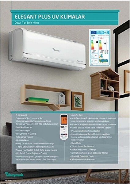 Elegant Plus Uv 18 A++ Inverter Klima (Montaj Dahil)