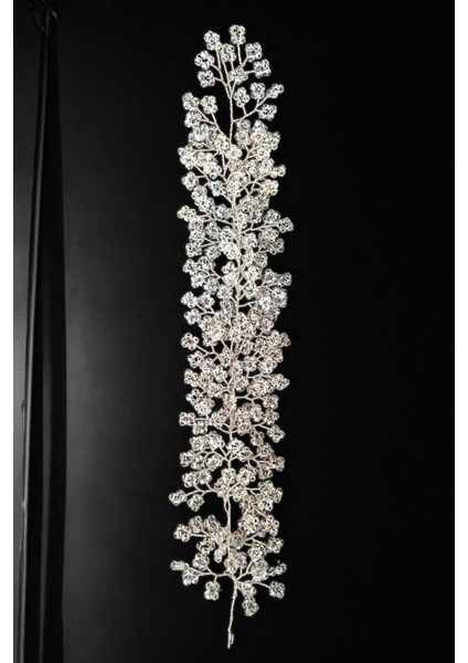 Premium Kristal Boncuk Abiye Taç