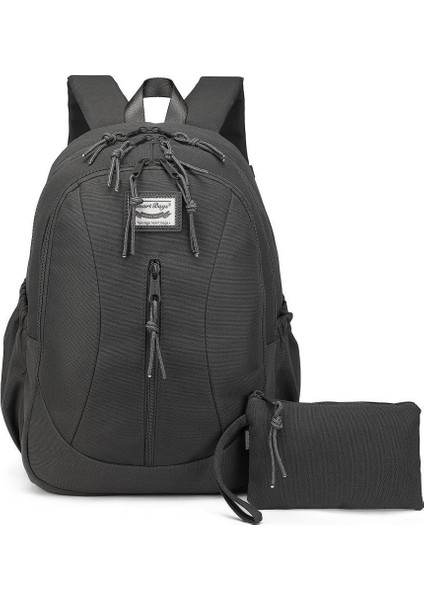 Sırt Çantası Okul Boyu Kalem Kutusu Hediyeli 3233 - Koyu Gri