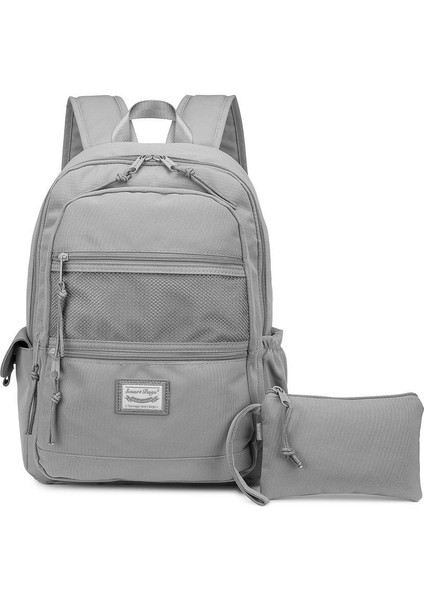 Sırt Çantası Okul Boyu Kalem Kutusu Hediyeli 3237 - Vizon