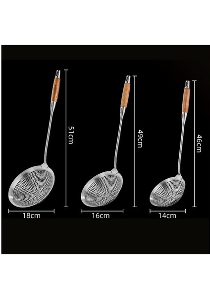 Paslanmaz Çelik Skimmer, Isıya Dayanıklı Ahşap Saplı Servis Kaşığı, Mutfak Için Ağır Hizmet Tipi Pişirme Süzgeci Kaşığ (Yurt Dışından)