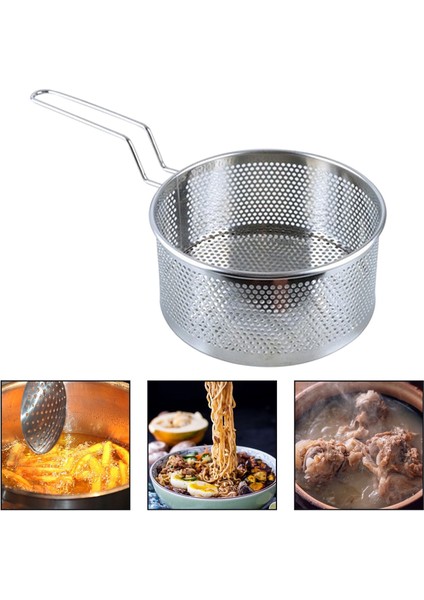 Mesh Tel Fransız Kızartma Cips Servik Sepetleri Calader Süzgeç Araçları Büyük (Yurt Dışından) fırsatları