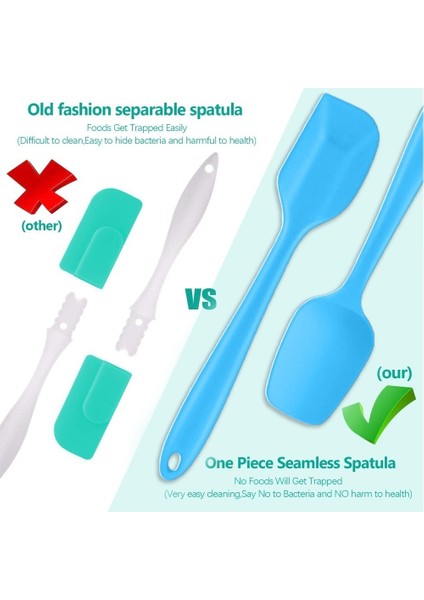 6'lı Set, Gıda Sınıfı Kauçuk Spatula Isıya Dayanıklı, Kırmızı (Yurt Dışından)