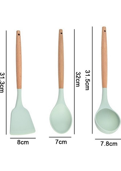 Mutfak Gereçleri Üç Parçalı Set Pirinç Kaşığı + Spatula + Çorba Kaşığı (Yurt Dışından)