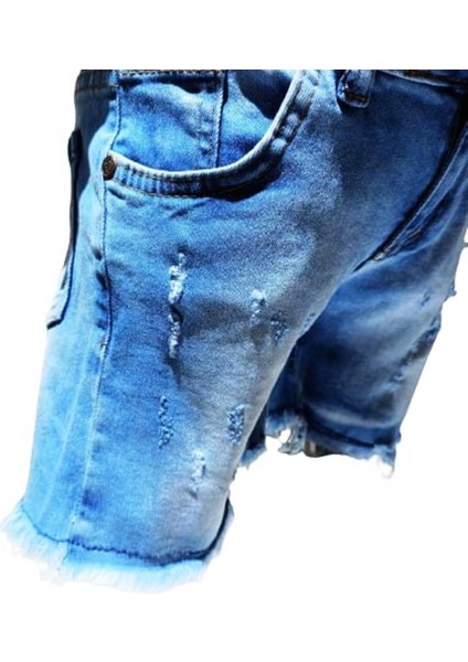 Kız Çocuk Denim Yırtık Kot Şort Lacivert 6 Yaş Denim Mavi fiyatları
