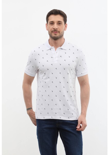 Erkek Polo Yaka Yaprak Desenli Pamuk Tişört modelleri
