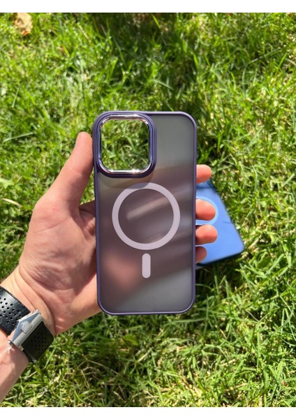 Apple iPhone 14 Pro Max Magsafe Mat Krom Telefon Kılıfı
