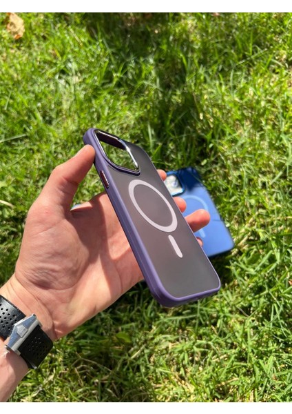 Apple iPhone 14 Pro Max Magsafe Mat Krom Telefon Kılıfı