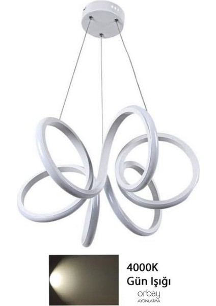 Modern LED Avize Gün Işığı Tek Renk Sarkıt Beyaz 6’lı