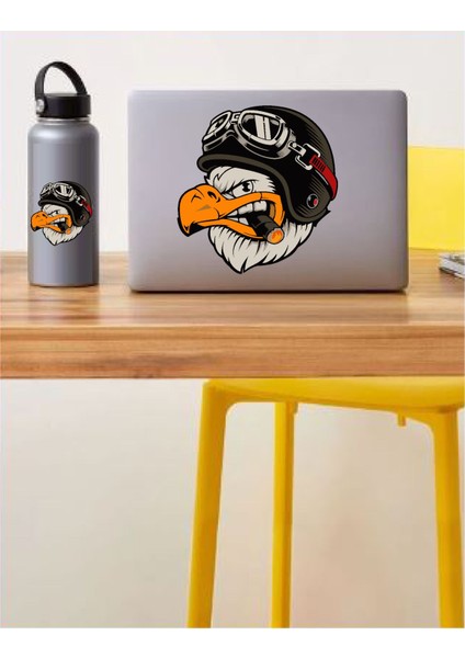 Kartal Pilot Motorcu Chopper Kask Araba Oto Motosiklet Karavan Sticker 00088