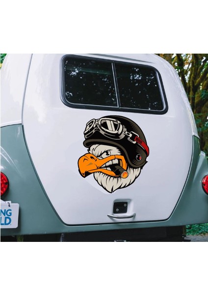 Kartal Pilot Motorcu Chopper Kask Araba Oto Motosiklet Karavan Sticker 00088 fiyatları
