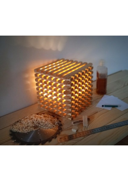 Cubo Ahşap Abajur
