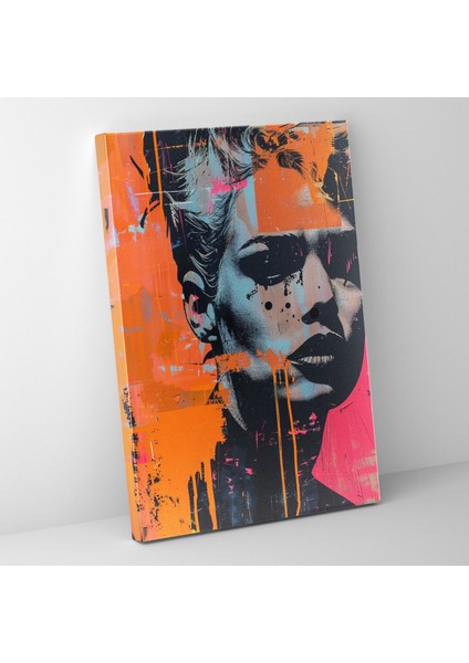 Cesur Graffiti Sokak Sanatı Duvar Dekorasyonu - Andy Warhol'dan Esinlenen Kanvas Tablo Graffiti, Duvar Sanatı, 30X50