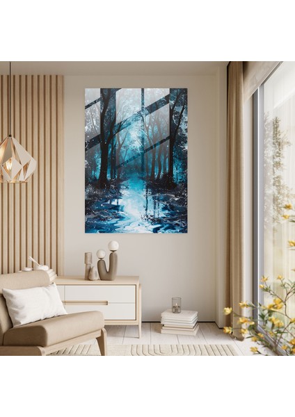 Büyülü Orman Cam Duvar Sanatı - Mistik Orman, Modern Sanat, 30X45 fiyatları