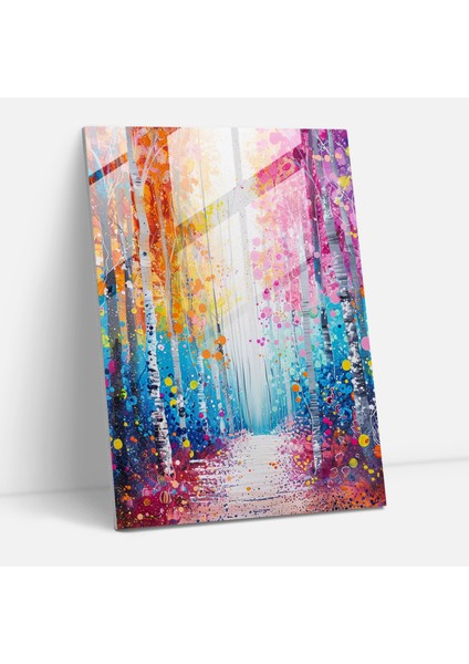 Ashvin Harrison Ev Dekorasyonu: Tuhaf Orman Sahnesi Tuhaf Orman Sahnesi, Parlak Tonlar, Cam Sanatı, 30X45