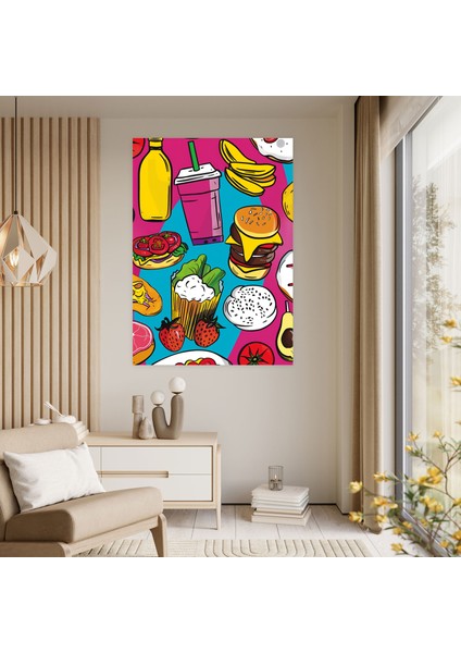 Foodie Andy Warhol Kanvas Tablo Yiyecek Öğeleri, Kanvas Tablo, Kanvas Tablo, 30X50