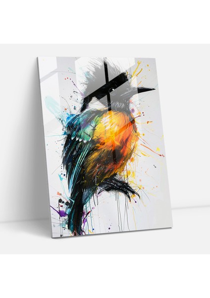 Ashvin Harrison Cam Duvar Sanatı - Cesur Renkler ve Çarpıcı Şekiller - Cam Sanatı, 30X45