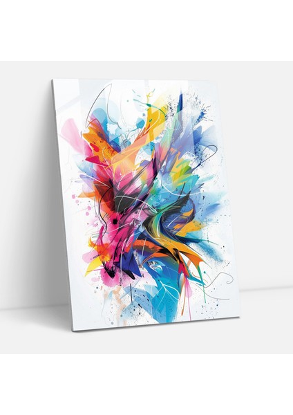 Ashvin Harrison Duvar Dekorasyonu Renkli Soyut Şekiller Soyut Sanat, Cam Baskı, 30X45