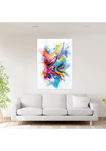 Ashvin Harrison Duvar Dekorasyonu Renkli Soyut Şekiller Soyut Sanat, Cam Baskı, 30X45 modelleri