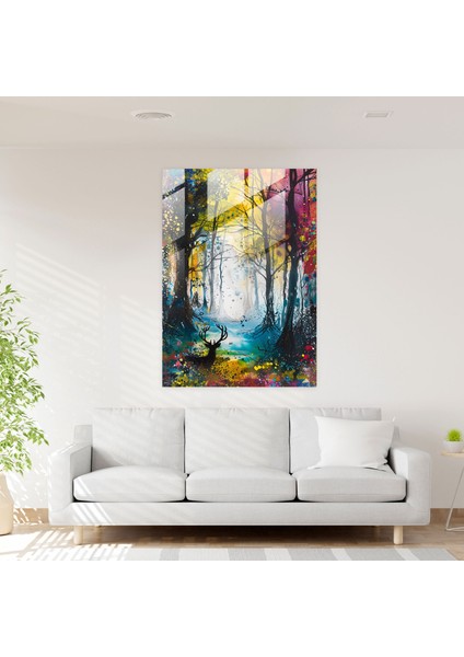 Ashvin Harrison'dan Büyülü Orman Cam Duvar Sanatı Cam Sanatı, 30X45 modelleri