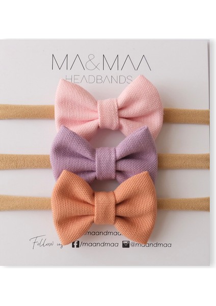 Pastel Yenidoğan Bebek Çocuk 3'lü Saçbandı Seti