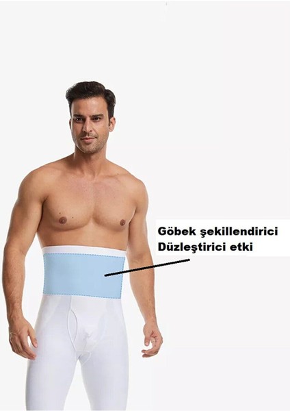 Tekno Trust Kaşkorse Erkek Bel Göbek ve Kalça Toparlayıcı Erkek Yüksek Bel Korse Boxer Beyaz 1'li Slip Elde Yı