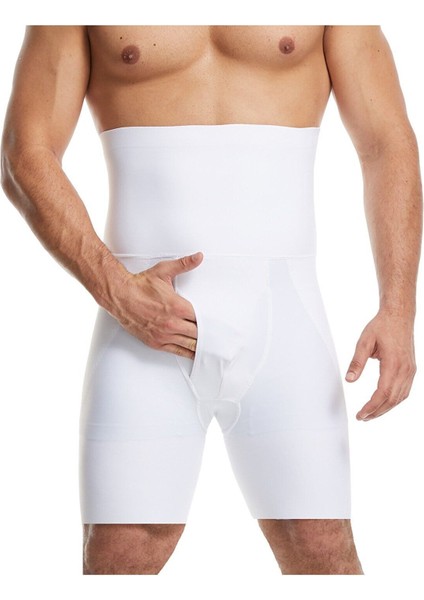Tekno Trust Kaşkorse Erkek Bel Göbek ve Kalça Toparlayıcı Erkek Yüksek Bel Korse Boxer Beyaz 1'li Slip Elde Yı