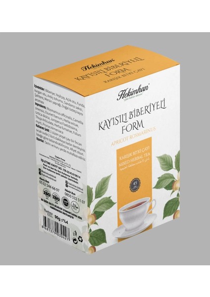 Kayısılı Biberiyeli Karışık Çay (45'li Süzen Poşet)
