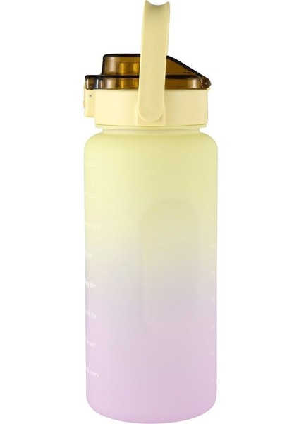 Plastik Su Matarası 2 Lt Motivasyon Matarası Bpa Free Su Şişesi Suluk Water Bottle 2 L Çok Renkli