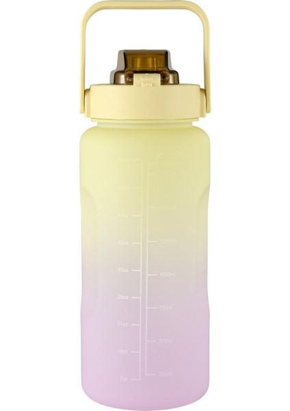 Plastik Su Matarası 2 Lt Motivasyon Matarası Bpa Free Su Şişesi Suluk Water Bottle 2 L Çok Renkli