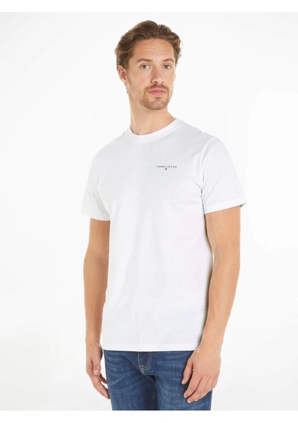 Tommy Hilfiger Erkek Slim Fit Logolu T-Shirt