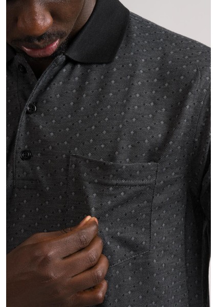 Regular Fit Yakalı ve Cepli Desenli Erkek Klasik T-Shirt fırsatları