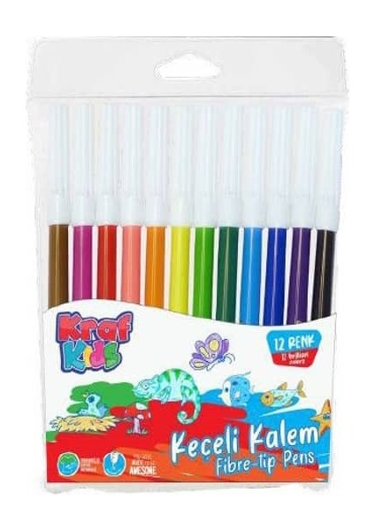 Kids Keçeli Kalem 12 Renk 265 gr