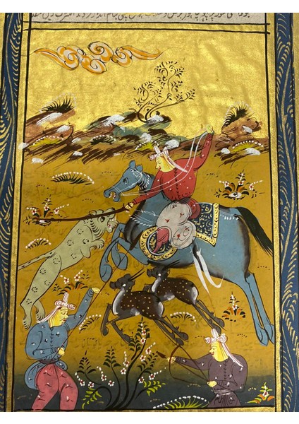 Canlıların Birbiriyle Mücadelesi Adlı El Yapımı Minyatür Resim 21X12 cm fiyatları