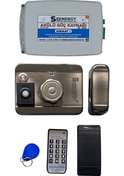 SE-0638S Elektromekanik Sensörlü Akıllı Kilit Paketi / Kapı Otomatiği / Göstergeçli Kapı Kilit Sistemi