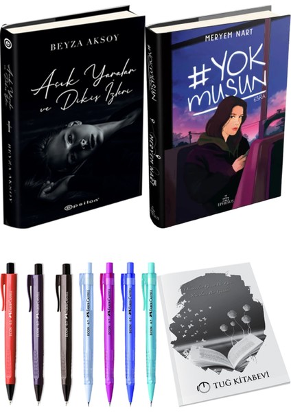 Yokmusun Ciltli Meryem Nart ve Epsilon Açık Yaralar ve Dikiş Izleri Ciltli Beyza Aksoy 2li Set