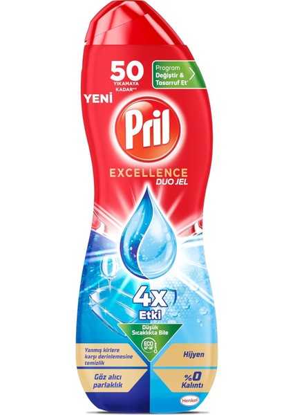 Excellence Duo Jel Bulaşık Makinesi Deterjanı 900ML (50 Yıkama) Hijyen
