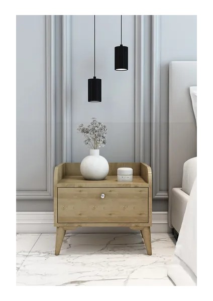 Modern Komodin Safir Meşe 45X50X45