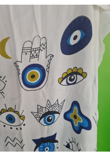 Nazar Boncuğu Desenli Peştemal / Plaj Elbisesi