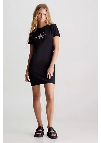 Diffused Monologo Siyah Elbise