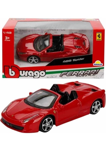 Burago 1/43 Ölçek Ferrari 488 Spıder Model Araba