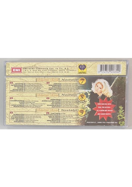 Muazzez Ersoy Nostalji 7-8-9 Kaset 3 Albüm (Jelatininde Sıfır Orjnal Dönem Baskı 3 Kaset