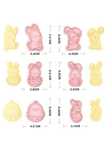 6 Adet / Takım Tavşan Şekli Çerez Kesiciler Plastik 3D Karikatür Basınçlı Bisküvi Kalıp Çerez Damga Mutfak Pişirme Pasta Bakeware | Kurabiye Araçları (Yurt Dışından) fiyatları