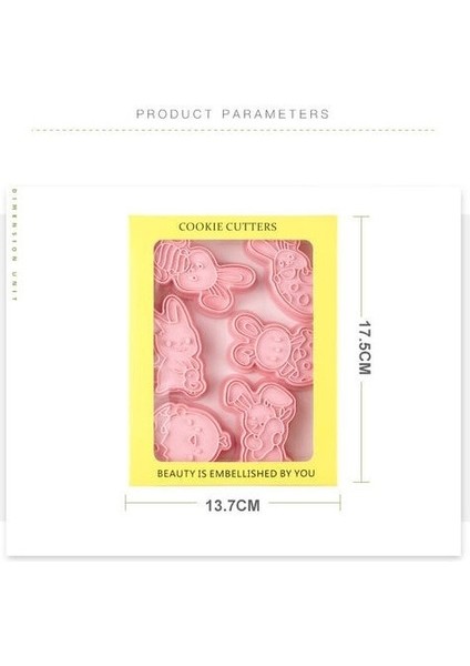6 Adet / Takım Tavşan Şekli Çerez Kesiciler Plastik 3D Karikatür Basınçlı Bisküvi Kalıp Çerez Damga Mutfak Pişirme Pasta Bakeware | Kurabiye Araçları (Yurt Dışından) fırsatları